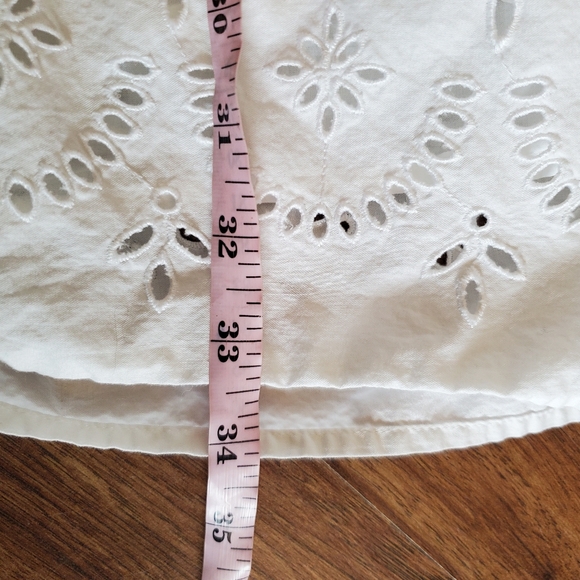 Old Navy Size Small White Eyelet Knee Length Dress - Picture 7 of 7